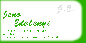jeno edelenyi business card