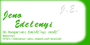 jeno edelenyi business card